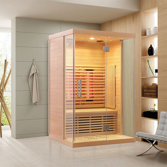 SAUNASNET Indoor Low EMF Sauna with Front Glass Far Infrared 05