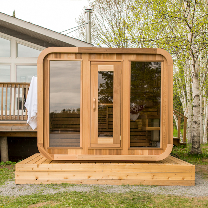 SAUNASNET Outdoor Wood Sauna Room Square 05