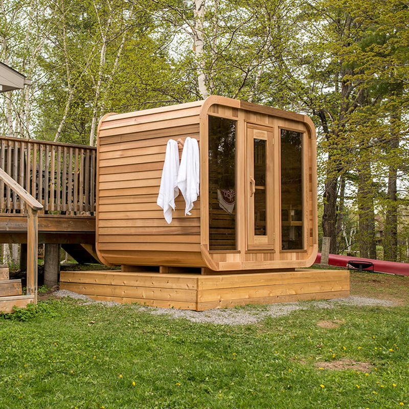 SAUNASNET Outdoor Wood Sauna Room Square 05