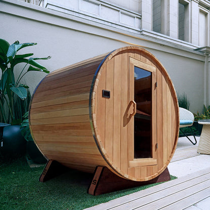 SAUNASNET Outdoor Sauna Kit Basic Style Barrel 04