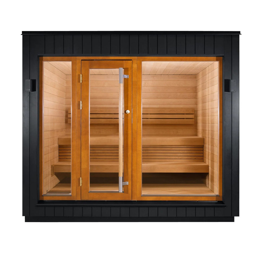 SAUNASNET Pre-Assembled Outdoor Home Sauna Black 05