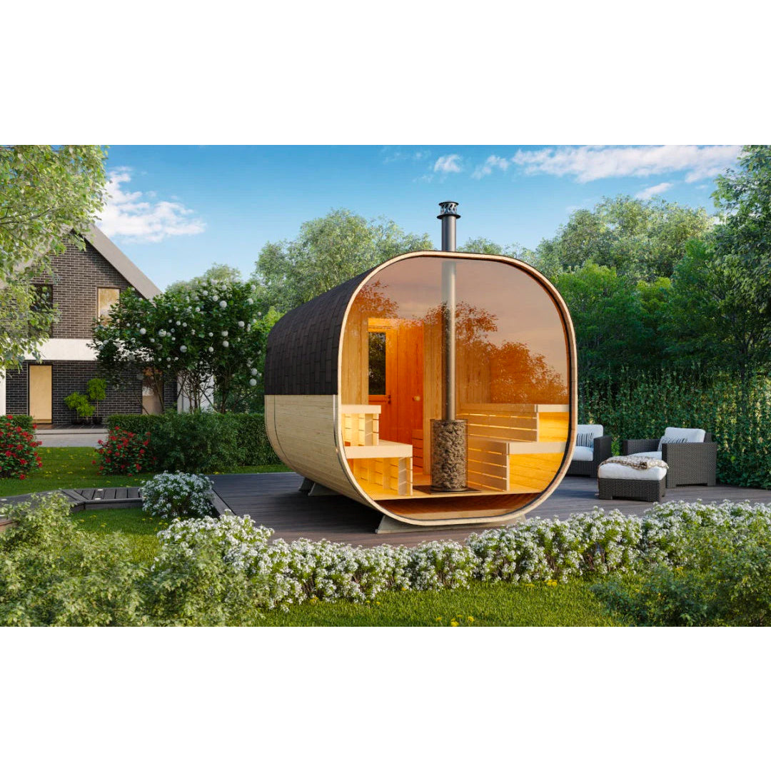 SAUNASNET 2-room Outdoor Garden Sauna Barrel 01