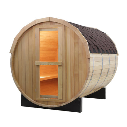 SAUNASNET Canadian Wood Outdoor Sauna Room Barrel 02