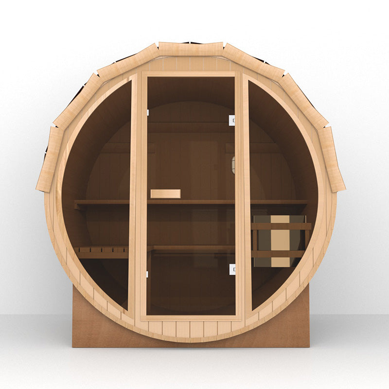 SAUNASNET Outdoor Fashion Sauna（3-4 Person）Barrel 07