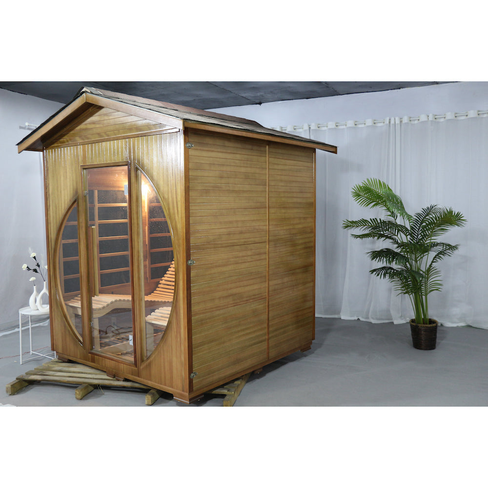 SAUNASNET Outdoor Sauna Room with Recliner Far Infrared 19