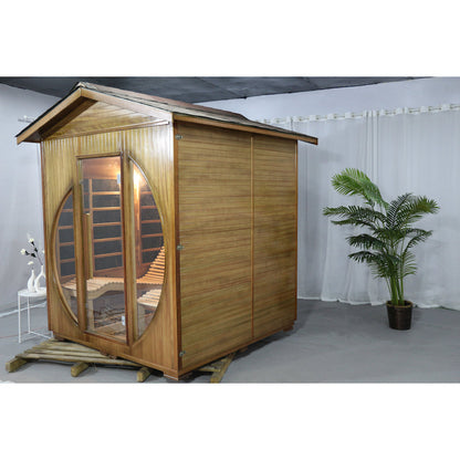 SAUNASNET Outdoor Sauna Room with Recliner Far Infrared 19