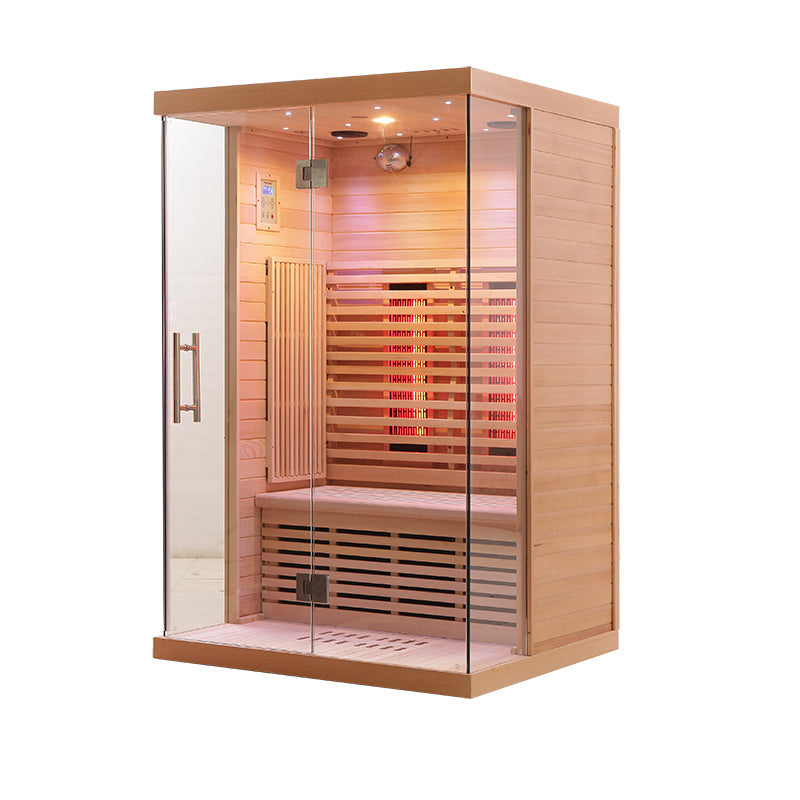 SAUNASNET Indoor Low EMF Sauna with Front Glass Far Infrared 05