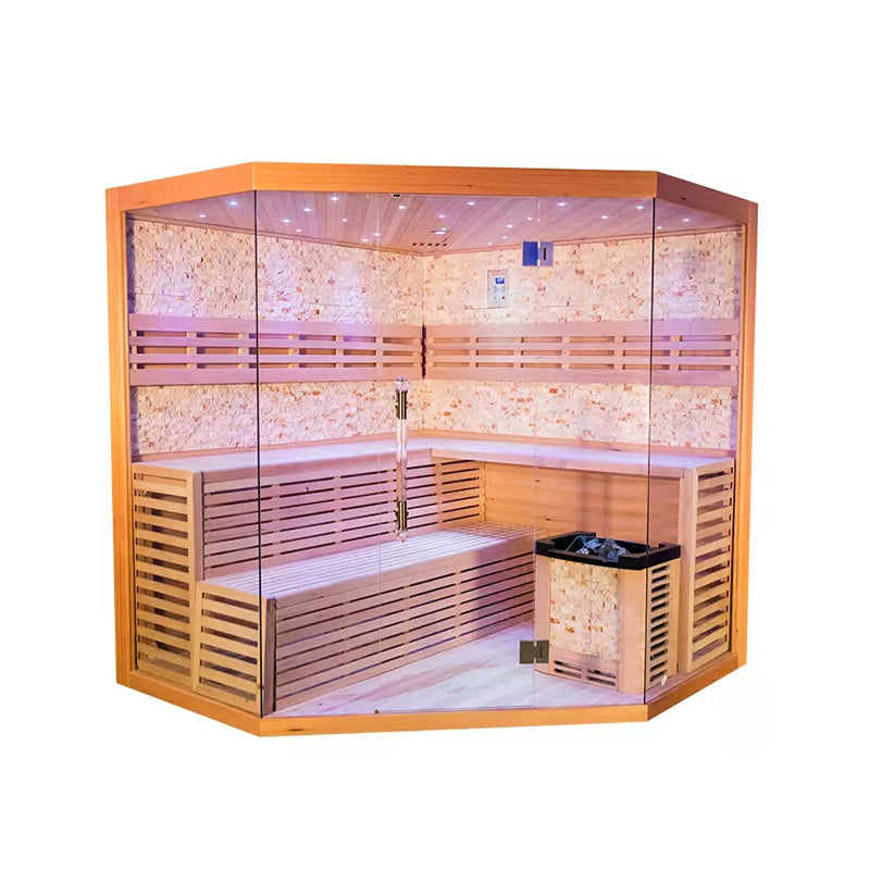 SAUNASNET Indoor Finland Luxury Traditional Steam Sauna Room Glass 11