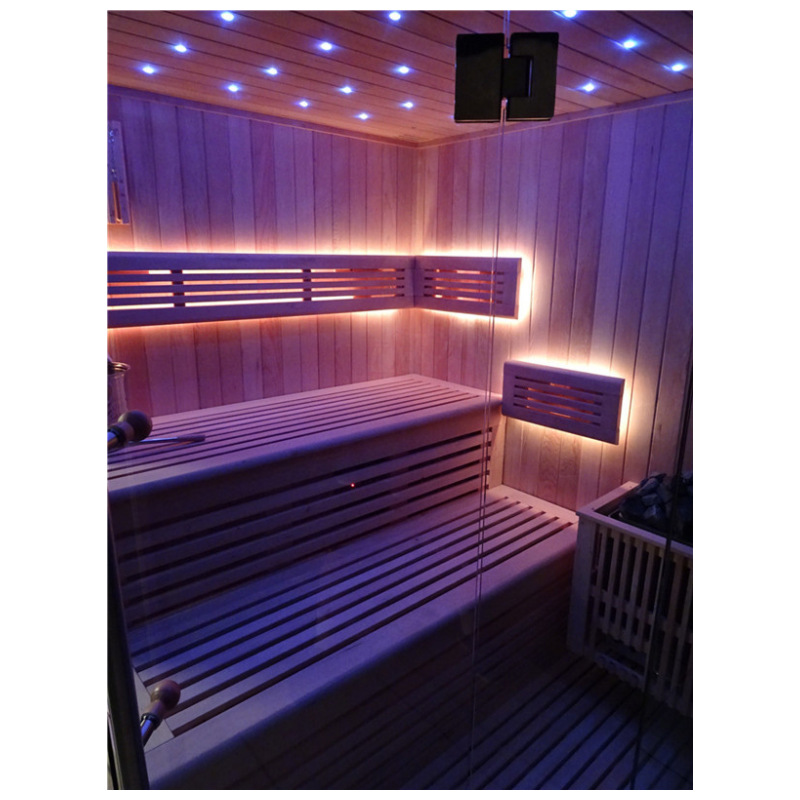 SAUNASNET Finnish Traditional Indoor Steam Sauna for Home Use Glass 12