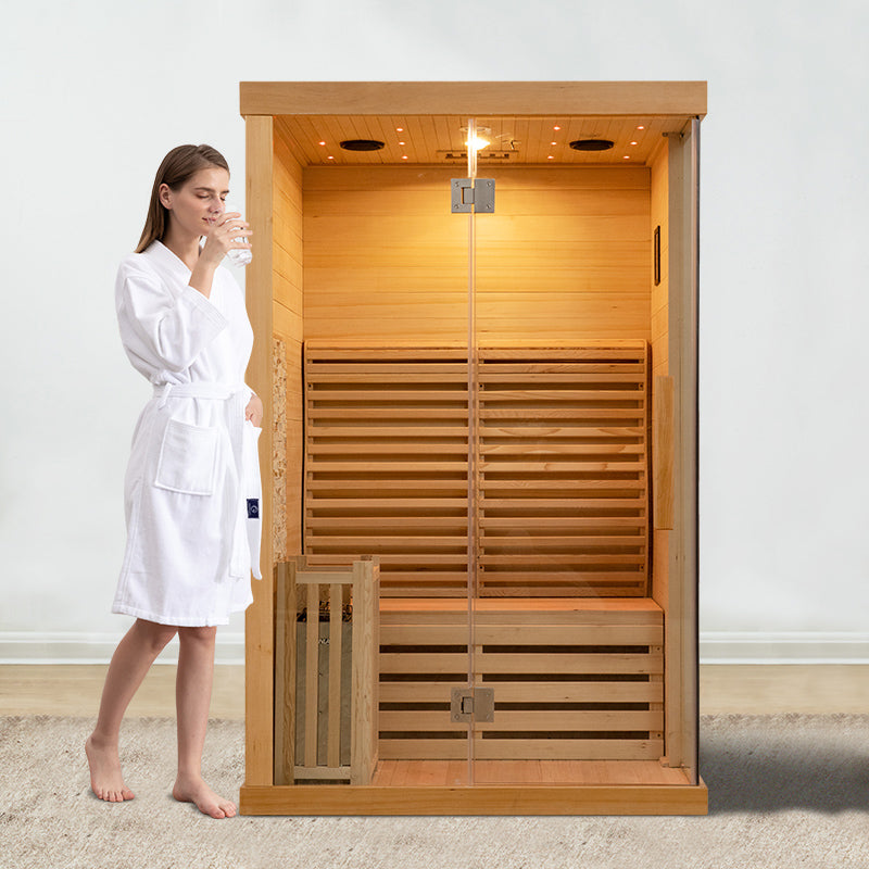 SAUNASNET Commercial Finnish Bath Home Sauna Indoor Steam Room Glass 03