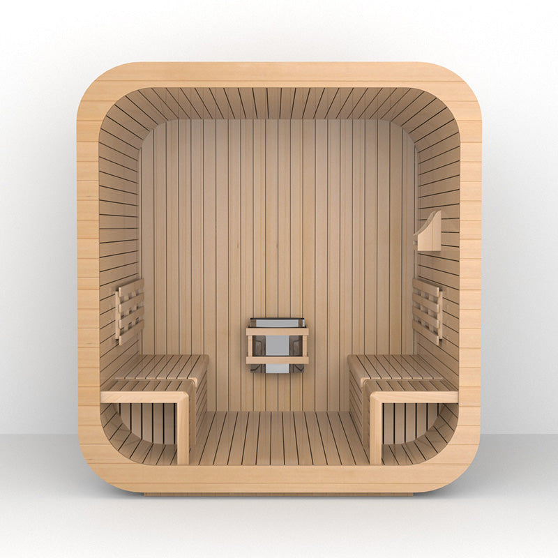 SAUNASNET Outdoor Wood Sauna Room Square 05