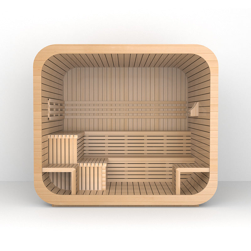 SAUNASNET Outdoor Wood Sauna Room Square 05