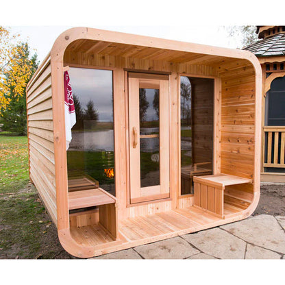 SAUNASNET Outdoor Wood Sauna Room Square 05