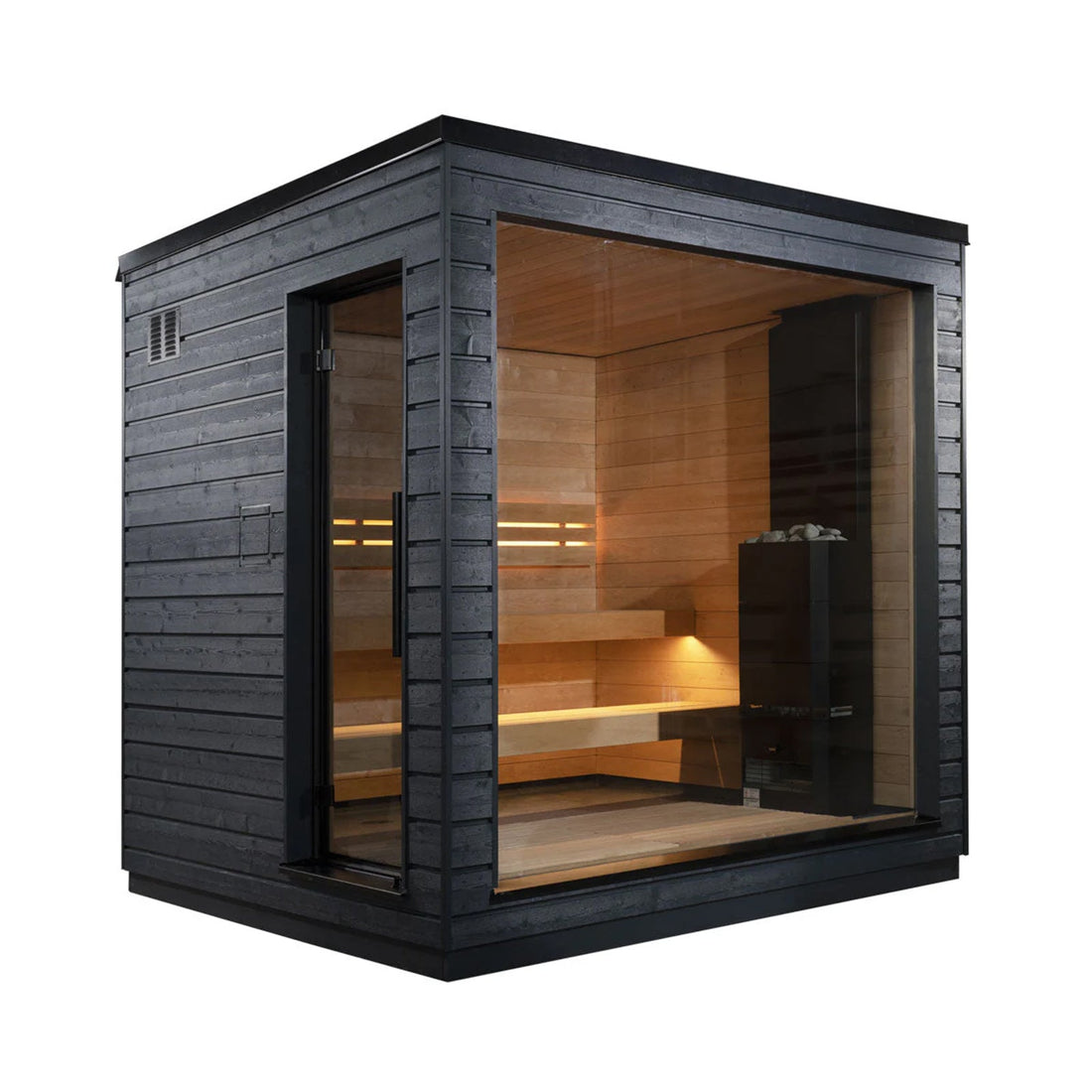 SAUNASNET Modern Outdoor Cabin Sauna Black 06