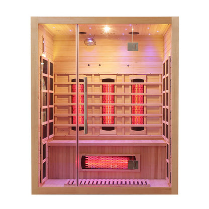 SAUNASNET Full Spectrum Indoor Solid Wood Sauna Far Infrared 11