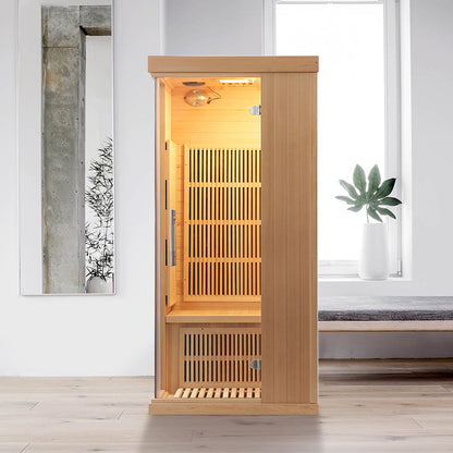 SAUNASNET Indoor Carbon Heaters Glass Door Sauna Room Far Infrared 09