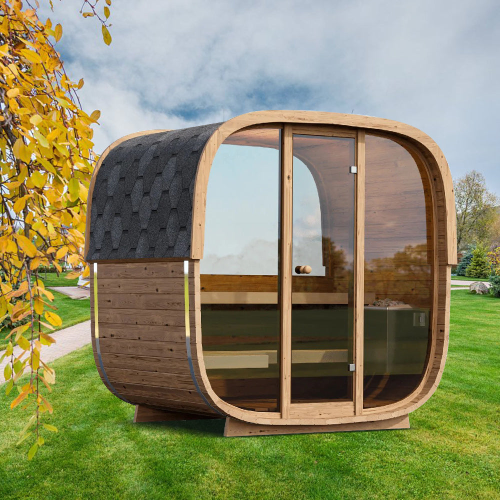 SAUNASNET Luxurious Cube Outdoor Sauna Room Square 01