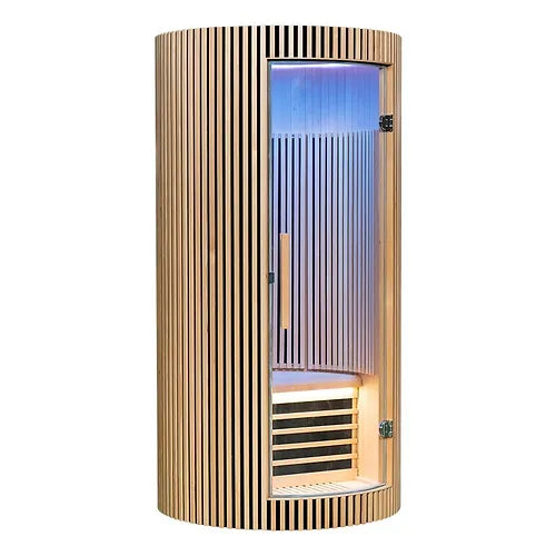 SAUNASNET Hemlock Round Indoor Sauna Room Far Infrared 08