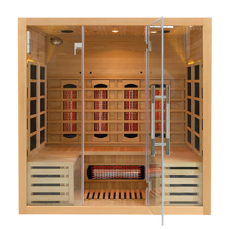 SAUNASNET Full Spectrum Indoor Solid Wood Sauna Far Infrared 11