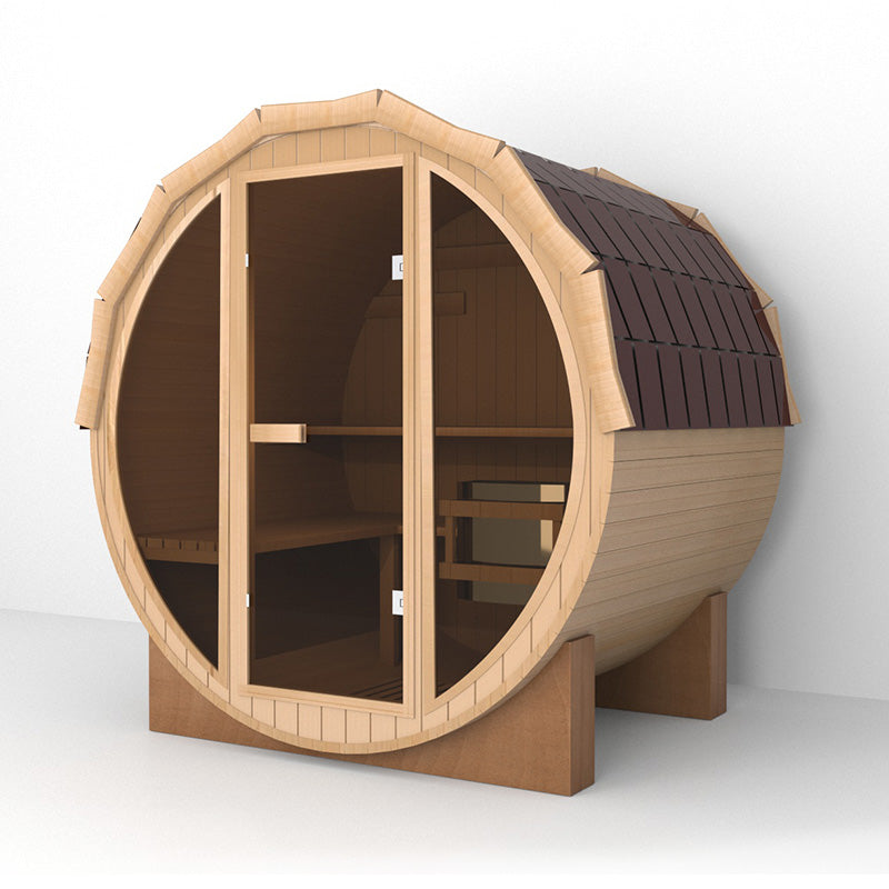 SAUNASNET Outdoor Fashion Sauna（3-4 Person）Barrel 07