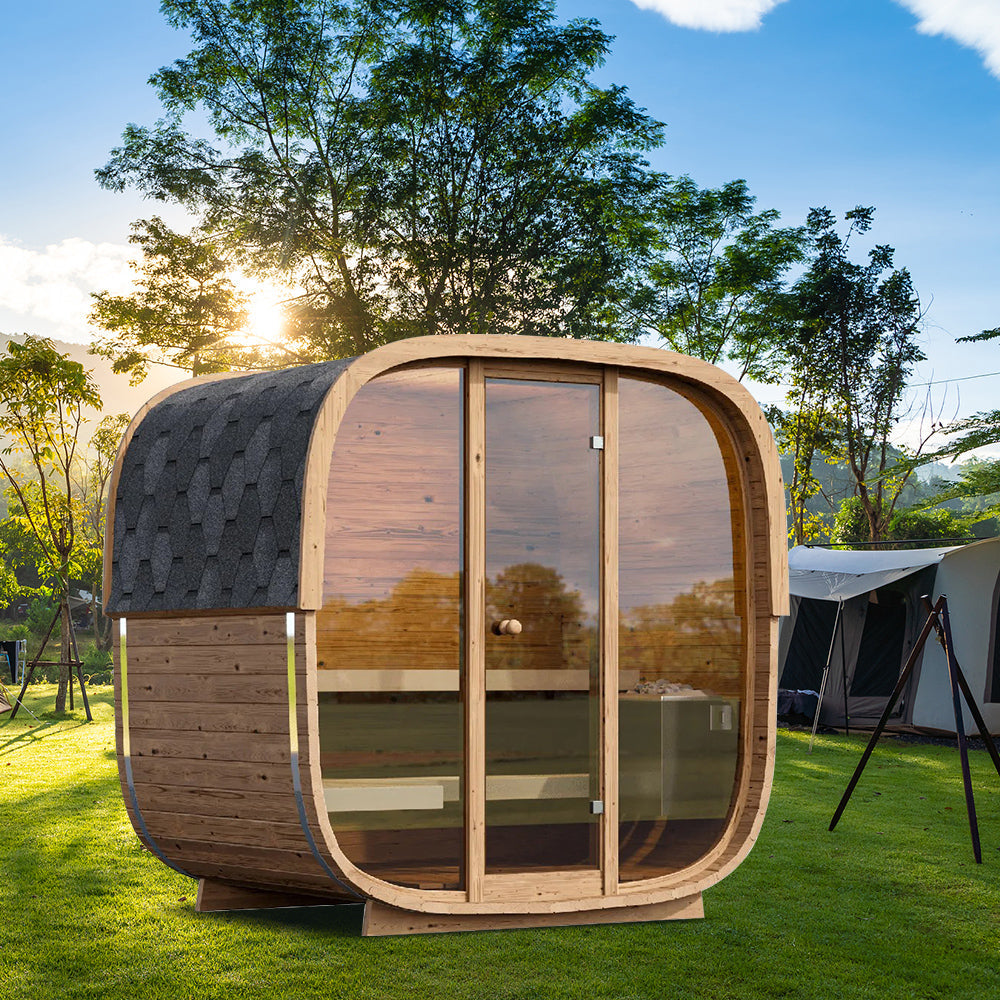 SAUNASNET Luxurious Cube Outdoor Sauna Room Square 01