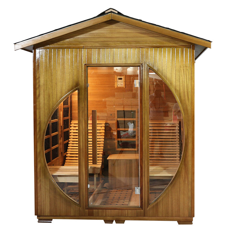 SAUNASNET Outdoor Sauna Room with Recliner Far Infrared 19