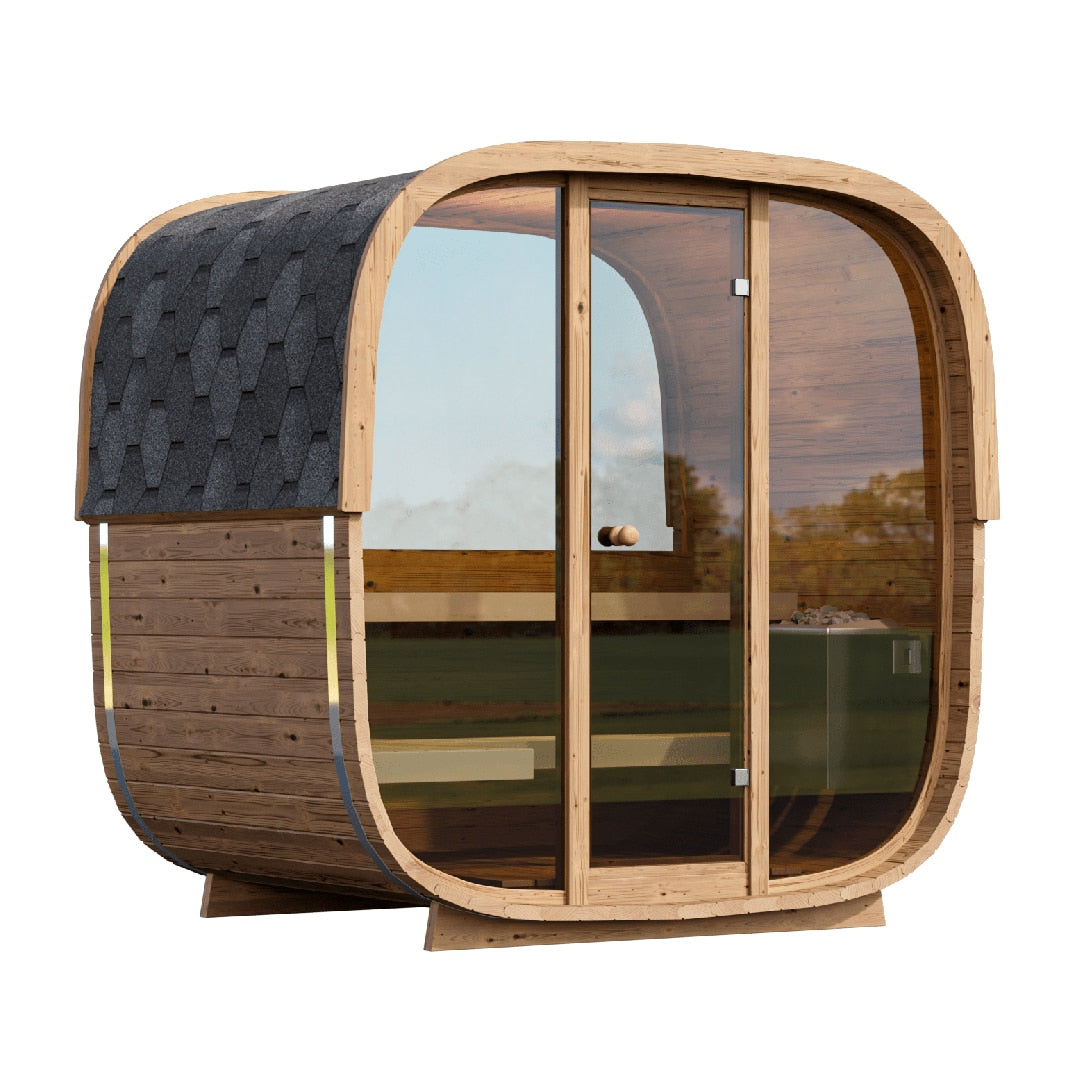 SAUNASNET Luxurious Cube Outdoor Sauna Room Square 01