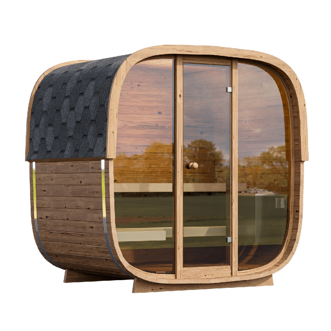 SAUNASNET Luxurious Cube Outdoor Sauna Room Square 01