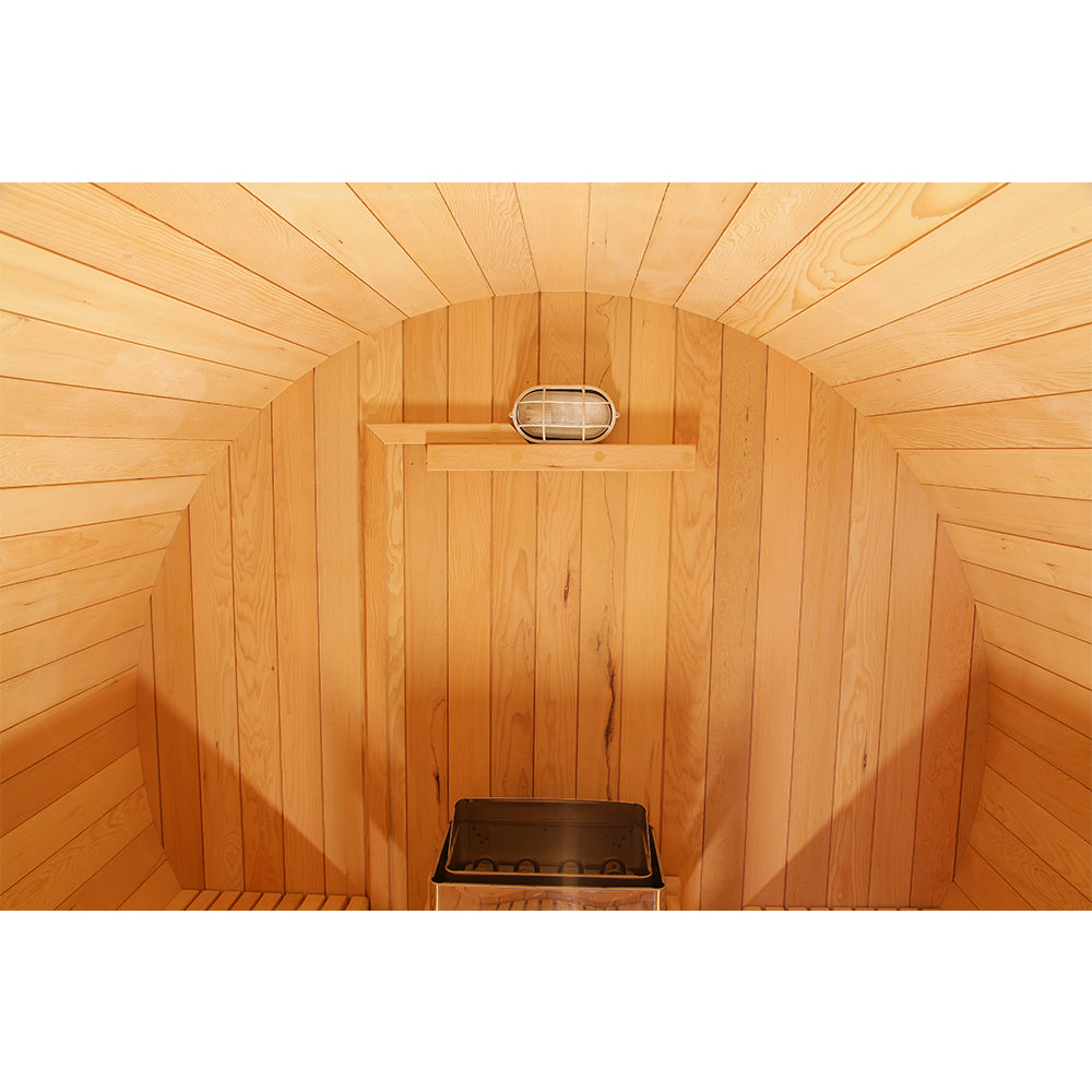 SAUNASNET Canadian Wood Outdoor Sauna Room Barrel 02