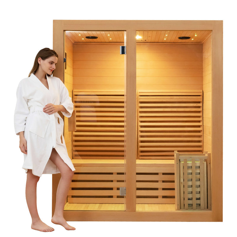 SAUNASNET Canadian Indoor Ozone Saunas And Steam Room For SPA Center Glass 08