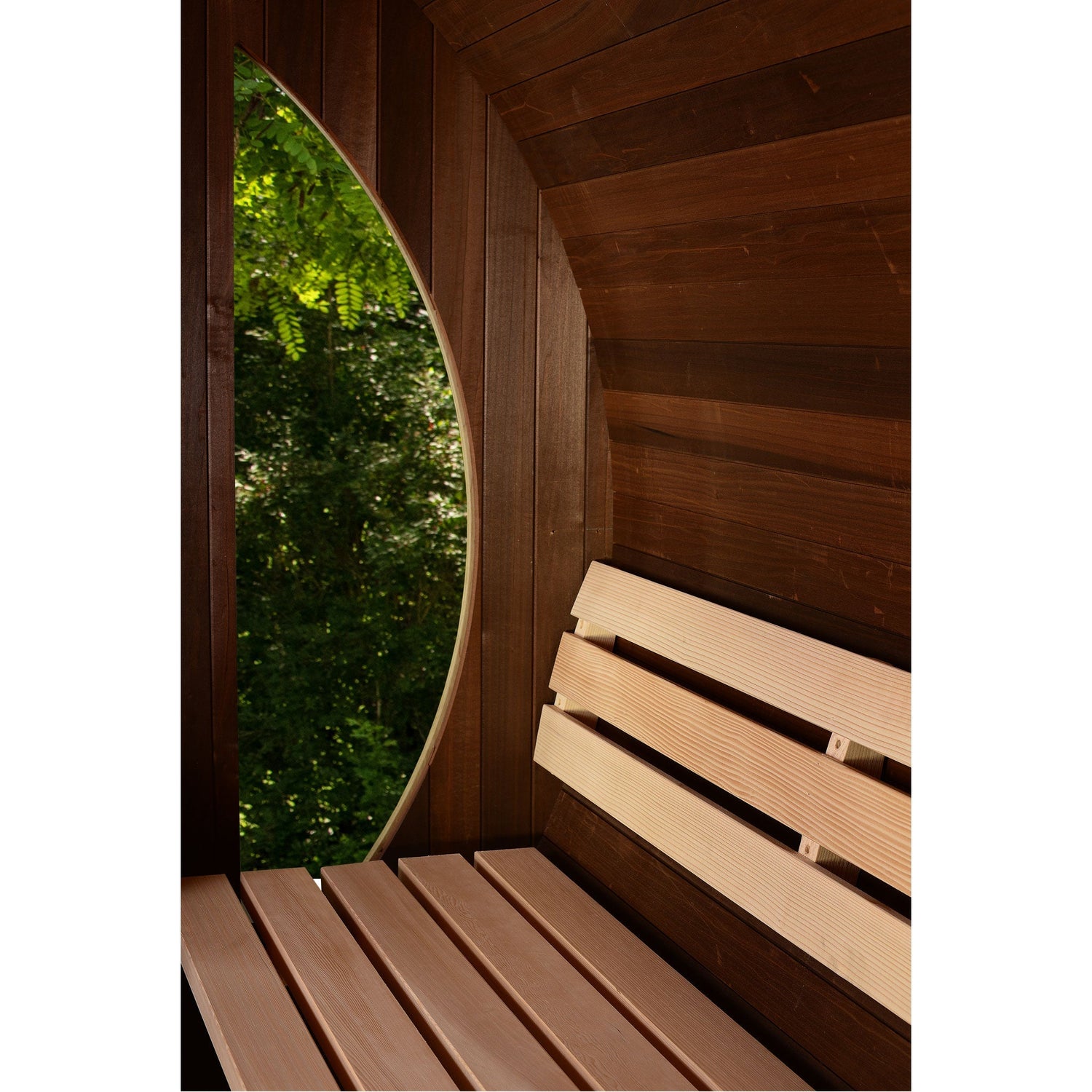 SAUNASNET Luxury Outdoor Hemlock Red Cedar Sauna Barrel 03