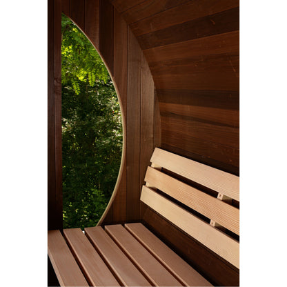 SAUNASNET Luxury Outdoor Hemlock Red Cedar Sauna Barrel 03