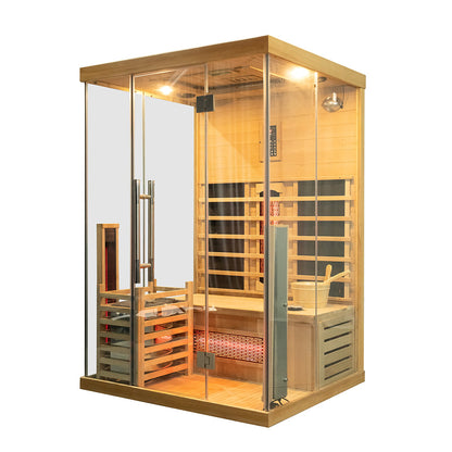 SAUNASNET Premium Indoor Sauna With Three-sided glass Dual System 03