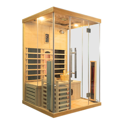 SAUNASNET Premium Indoor Sauna With Three-sided glass Dual System 03