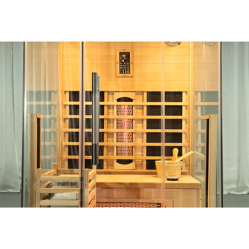 SAUNASNET Premium Indoor Sauna With Three-sided glass Dual System 03