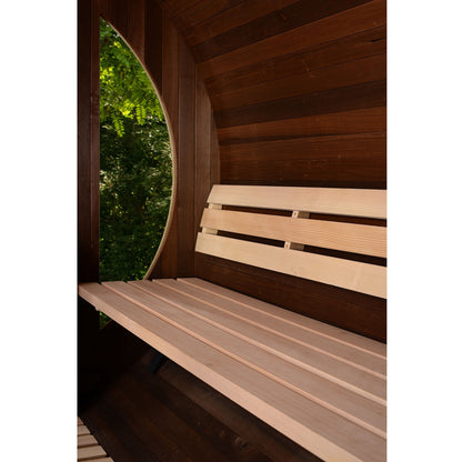 SAUNASNET Luxury Outdoor Hemlock Red Cedar Sauna Barrel 03