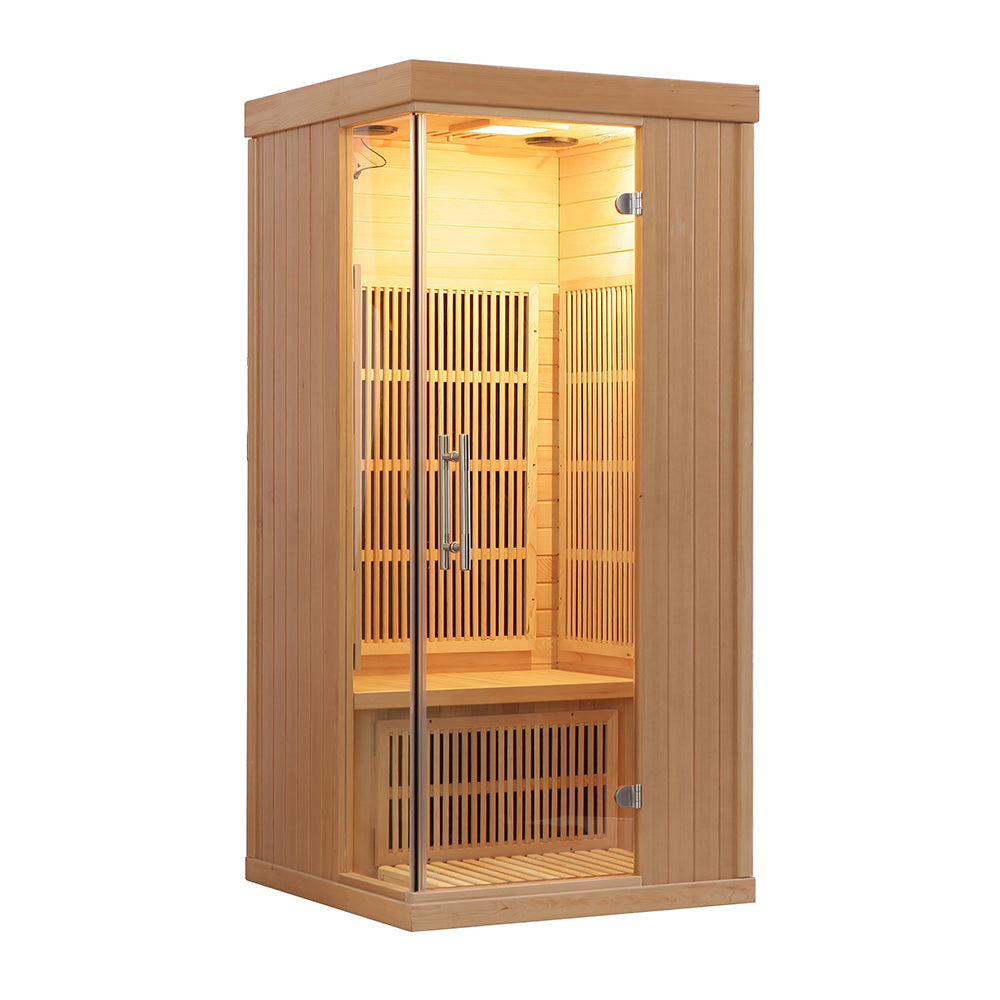 SAUNASNET Indoor Carbon Heaters Glass Door Sauna Room Far Infrared 09