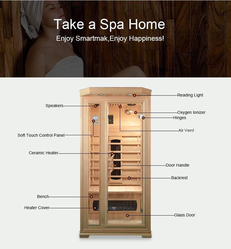 SAUNASNET Indoor Wooden Dry Cabin Customized Sauna Room Far Infrared 04