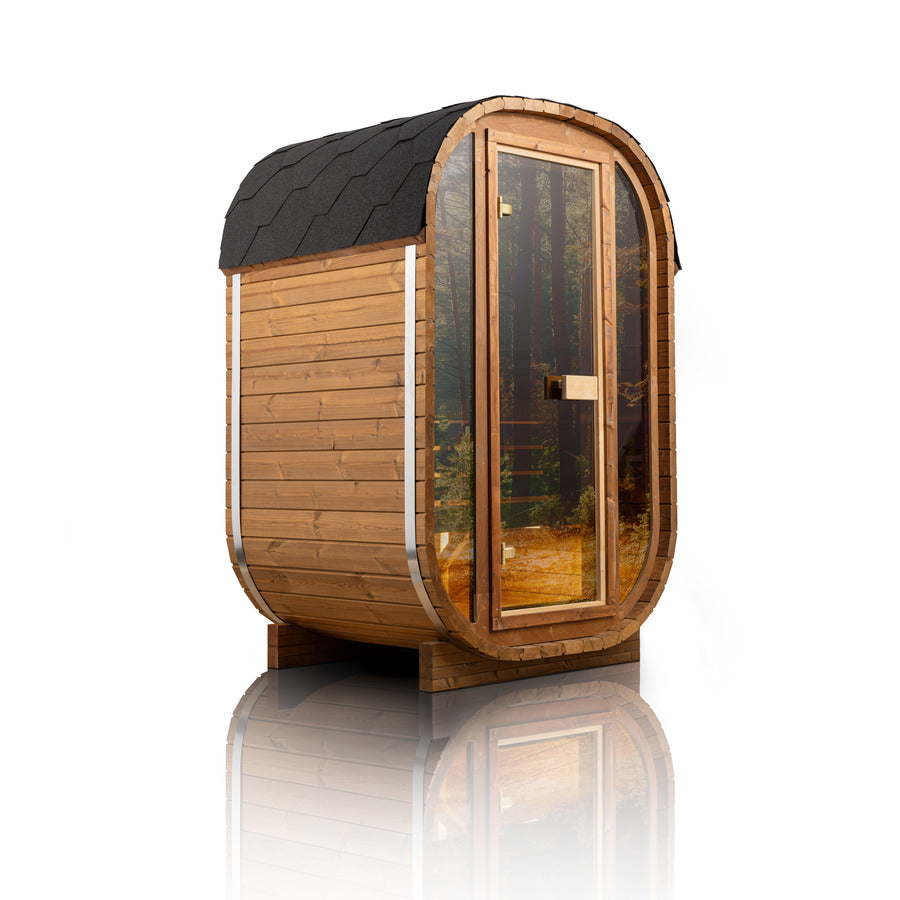 SAUNASNET Scandinavian 1 Person Outdoor Sauna Barrel 15