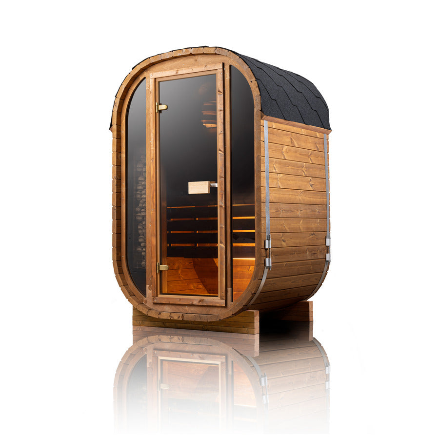 SAUNASNET Scandinavian 1 Person Outdoor Sauna Barrel 15