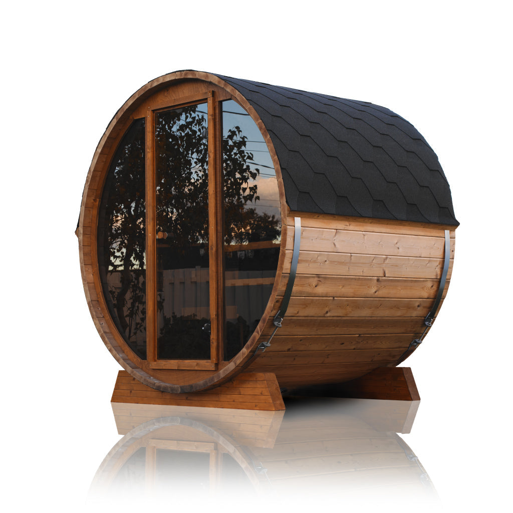 SAUNASNET Outdoor Fashion Sauna（3-4 Person）Barrel 07