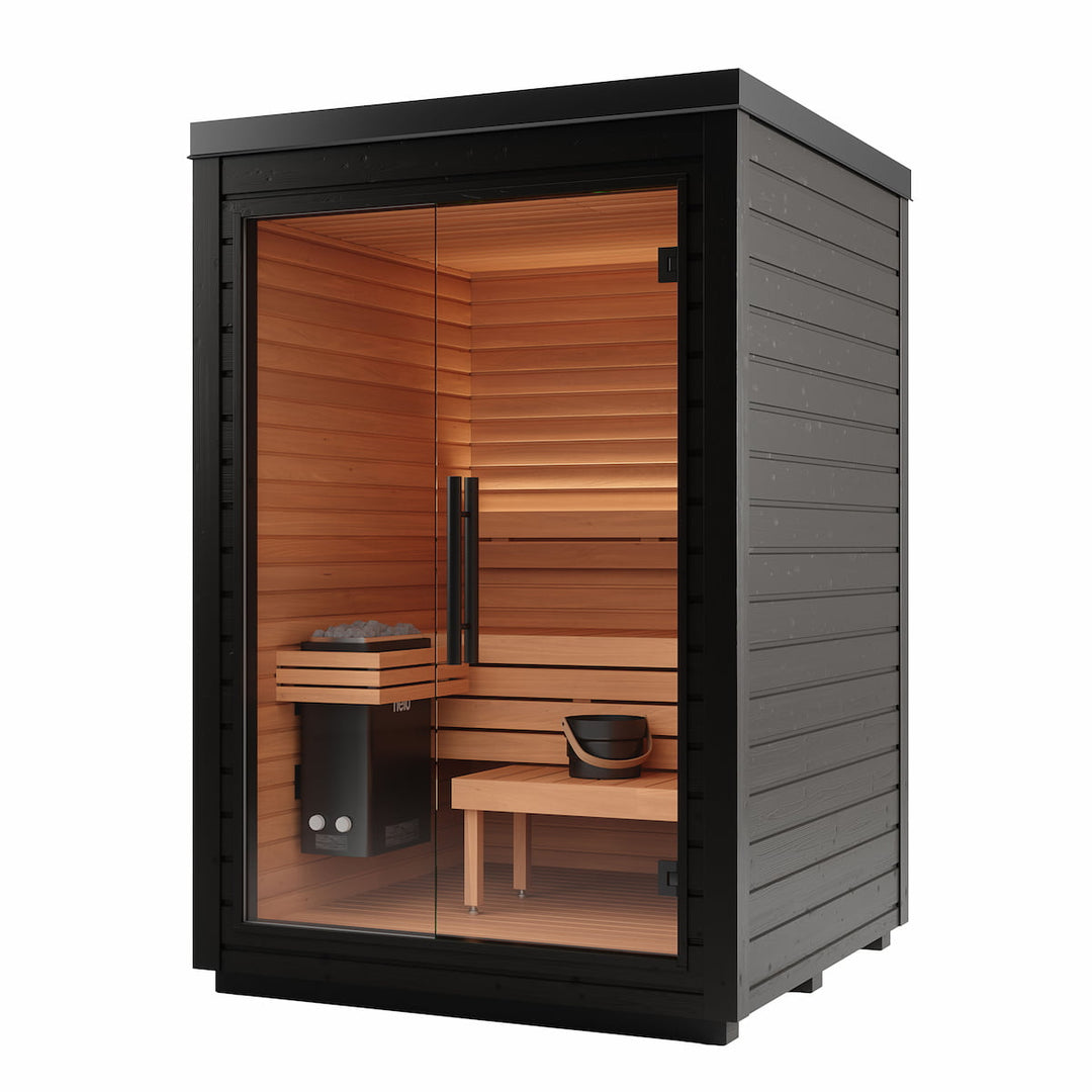 SAUNASNET Outdoor Mira Cabin Sauna Kit Small Size Black 04