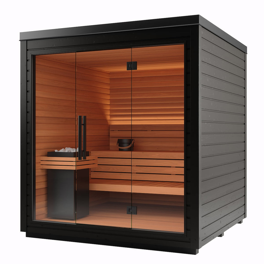 SAUNASNET Outdoor Mira Cabin Sauna Kit Black 03