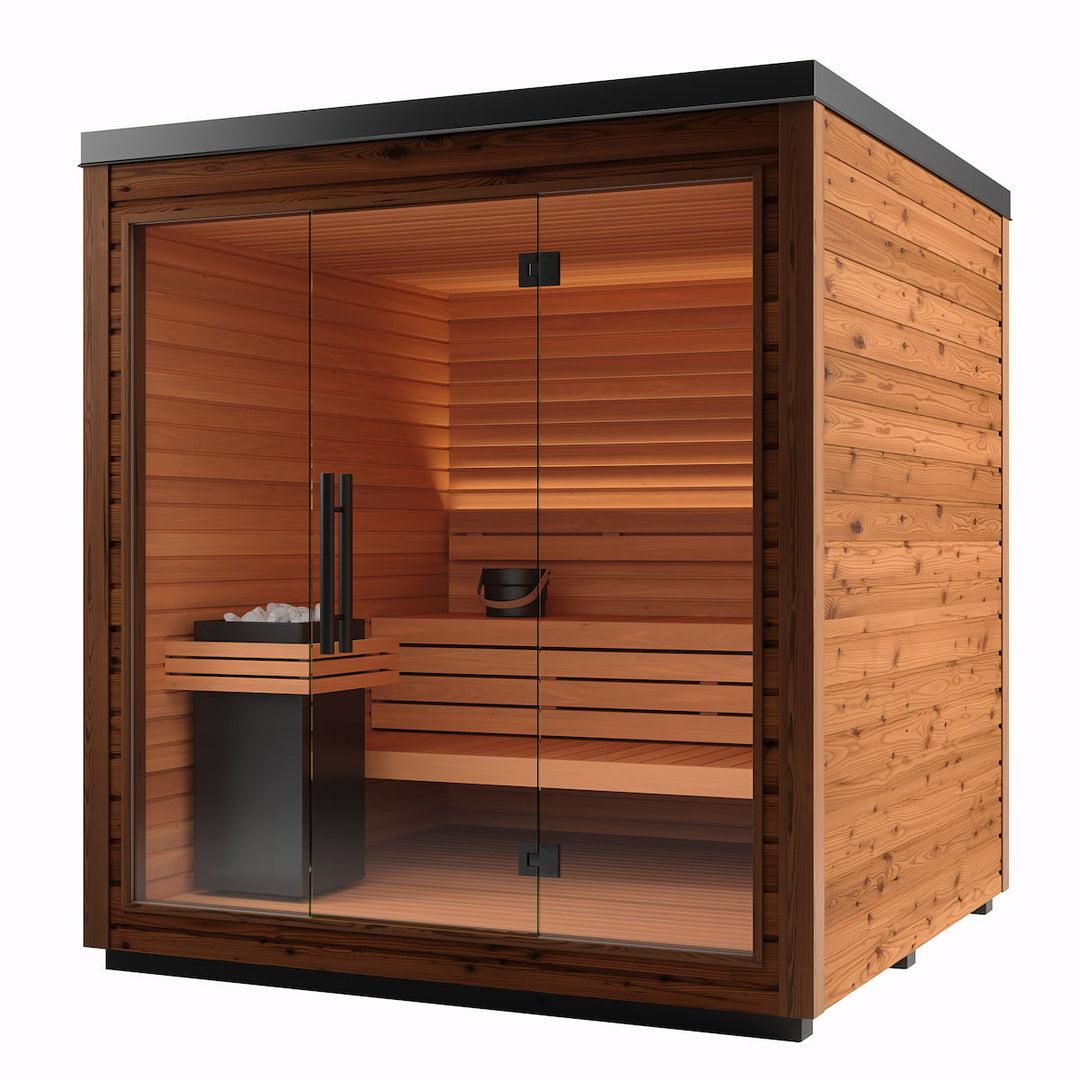 SAUNASNET Outdoor Mira Cabin Sauna Kit Black 03