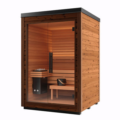 SAUNASNET Outdoor Mira Cabin Sauna Kit Small Size Black 04