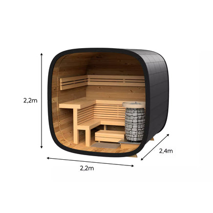 SAUNASNET Haven Cube Outdoor Cabin Sauna For 2-4 People Round 04